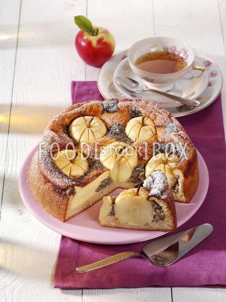 Apfel-Quark-Kuchen mit Mohn