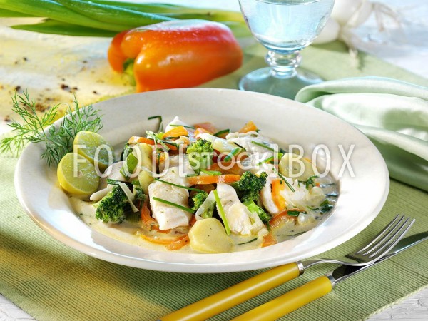 Fisch-Ragout mit Brokkoli