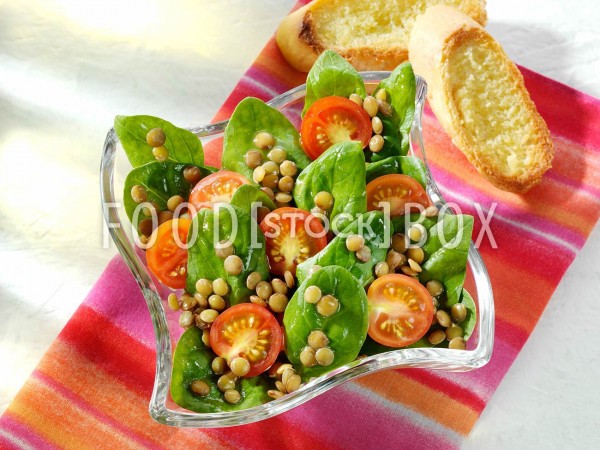 Spinat-Salat mit Linsen