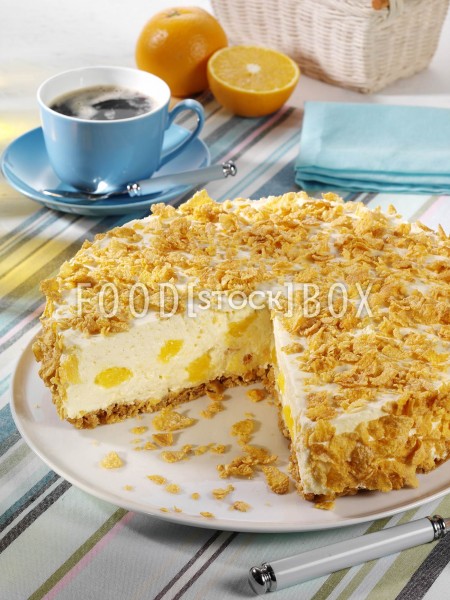 Orangen-Frischkäse-Torte mit Cornflakes