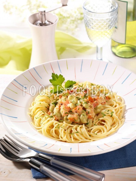 Spaghetti mit dicken Bohnen