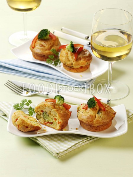 Paprika-Muffin mit Broccoli