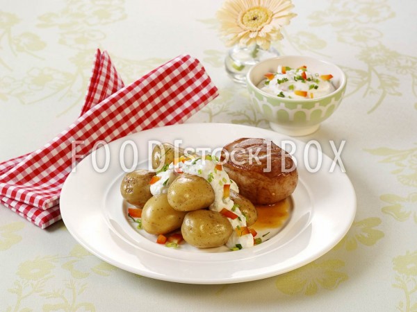 Medaillons mit Kartoffeln und Paprika