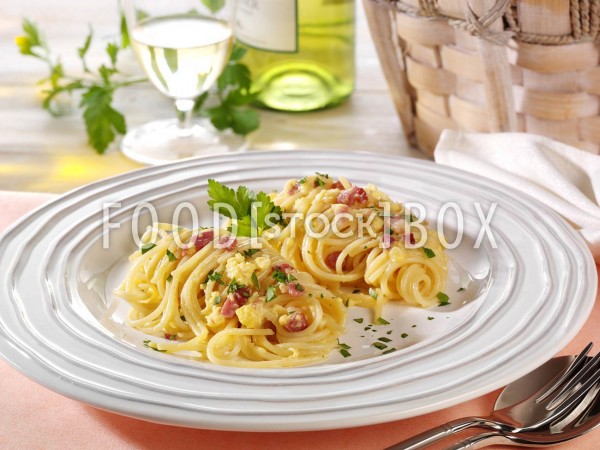 Spaghetti-Carbonara mit Pfeffer