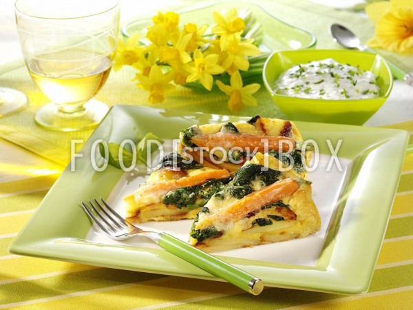 Tortilla mit Möhren und Spinat