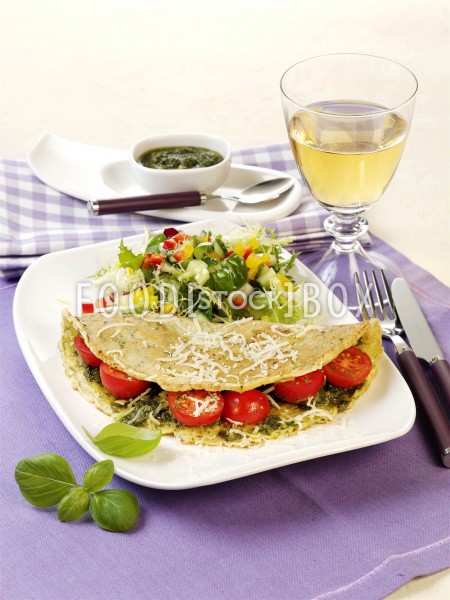 Pfannkuchen mit Pesto und Tomaten / Lactosefrei