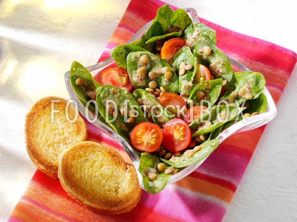 Spinat-Salat mit Linsen