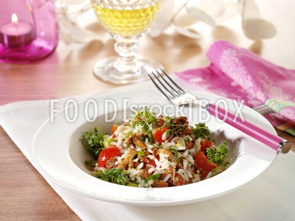 Reis-Salat mit Pilzen