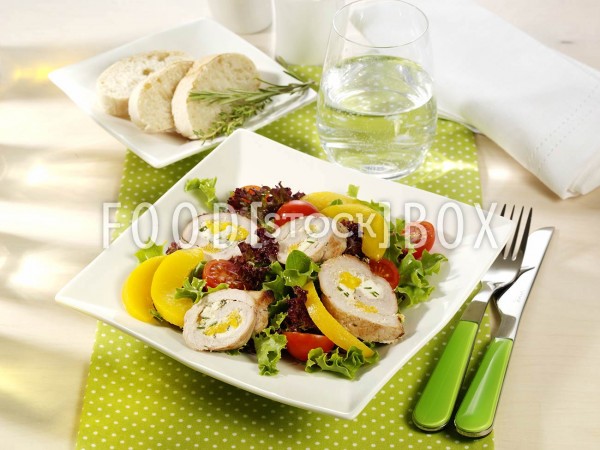 Salat mit Fleischröllchen / Diabetiker
