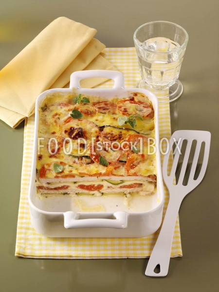 Schnitzel-Lasagne aus dem Ofen