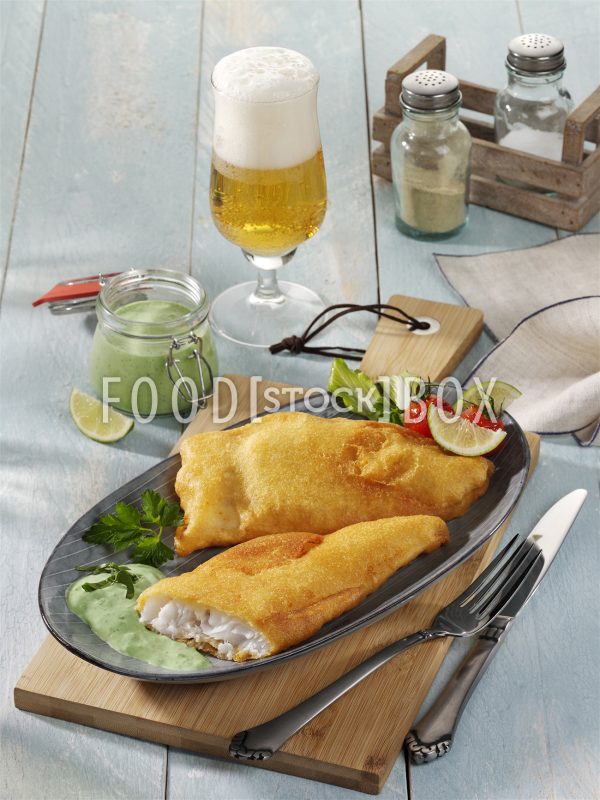 Backfisch mit grüner Soße