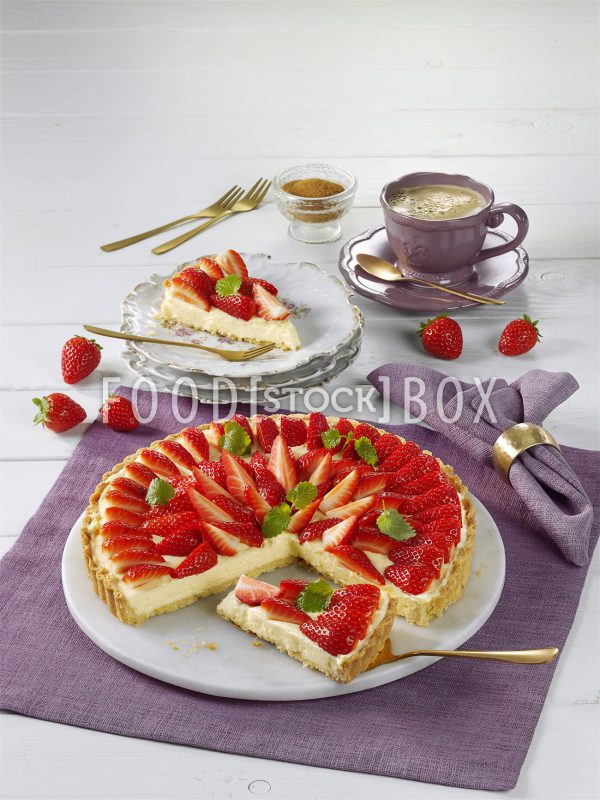 Erdbeerkuchen mit Pudding