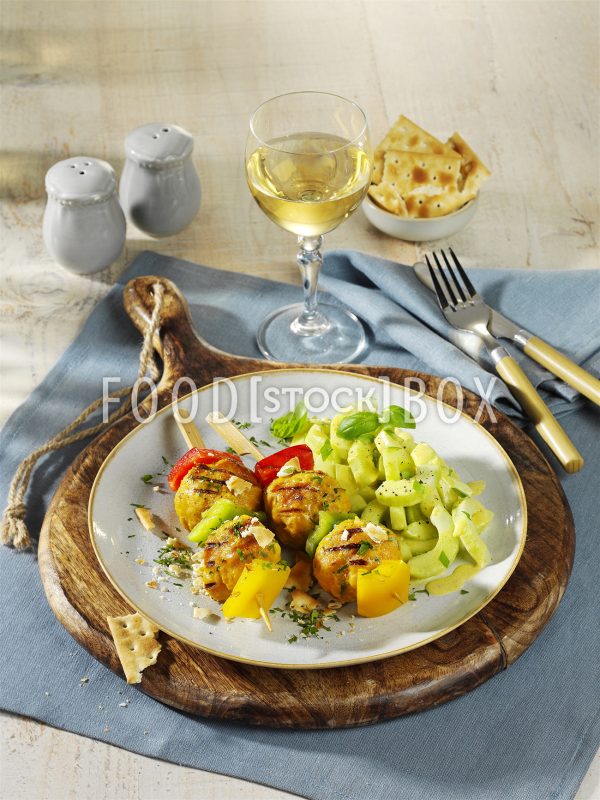 Würzige Knödelspieße