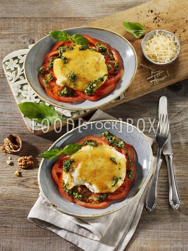 Gebackener Büffelmozzarella