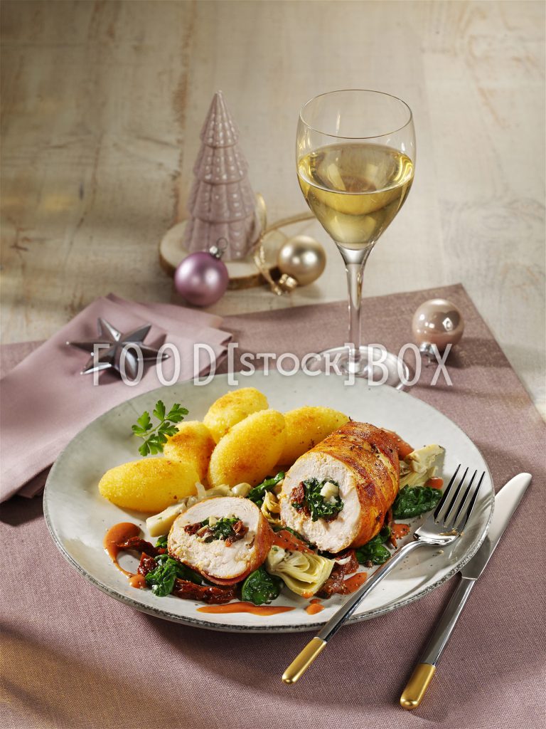Hähnchenröllchen mit Gemüse