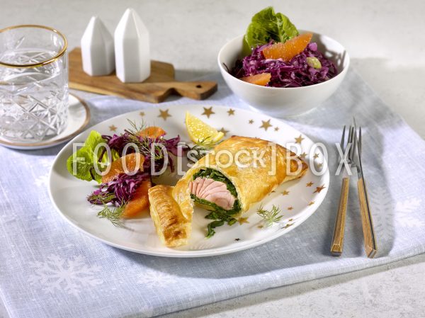 Lachsfilet in Blätterteig