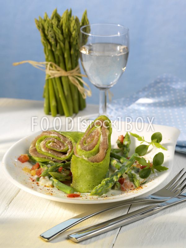 Bärlauchcrepes mit Schinken