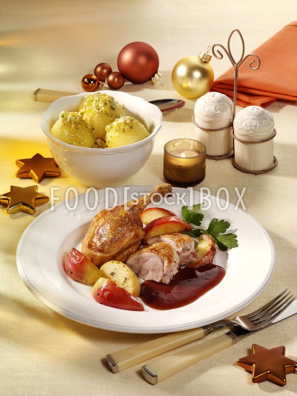 Bauernente mit Bratapfel