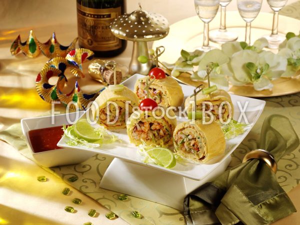 Kleine Asia-Pfannkuchenröllchen