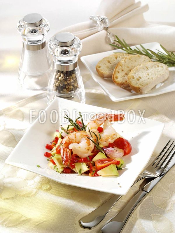 Avocadosalat mit Garnelen