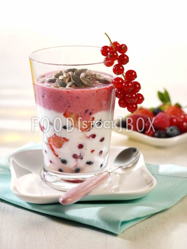 Knusprige Beeren-Joghurt-Schichtspeise / Diabetiker
