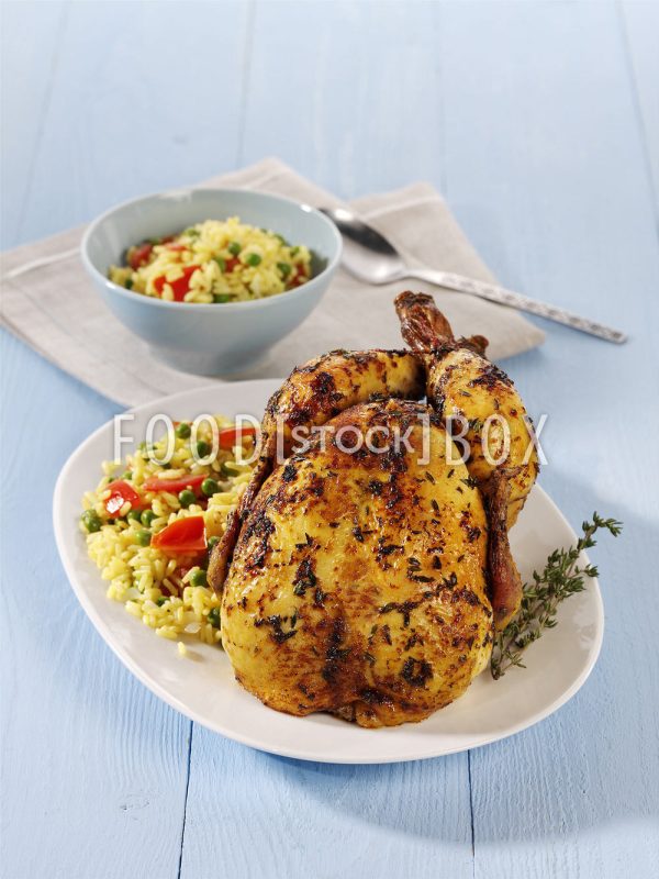Brathähnchen mit Honig-Kräuter-Kruste