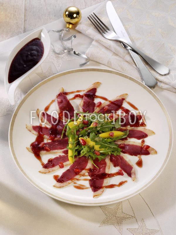 Carpaccio von der geräucherten Entenbrust