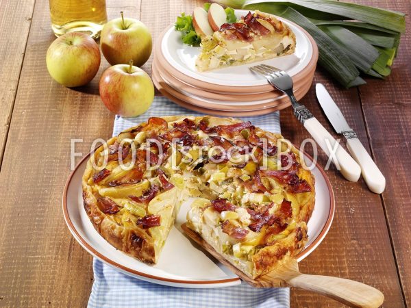 Blätterteigquiche mit Apfel und Schinken 2