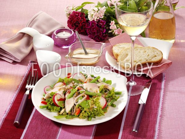 Bohnensalat mit Forelle