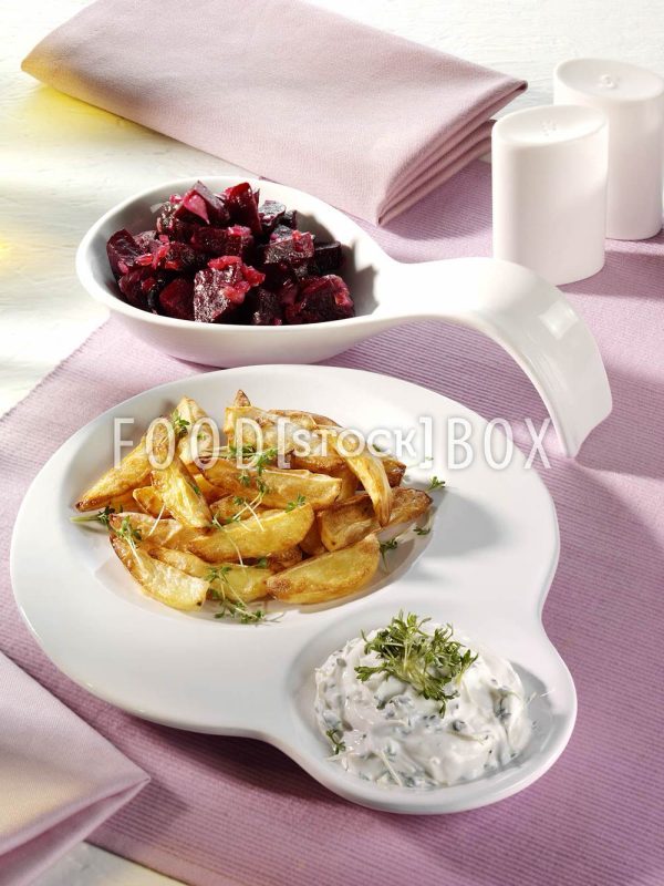 Bratkartoffeln mit Sprossen-Dip