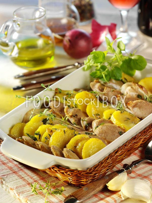 Bratwurst mit Kartoffeln
