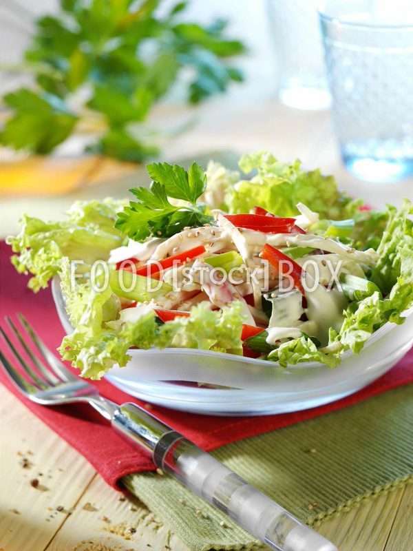 Bunter Sellerie-Frühlingszwiebel-Salat