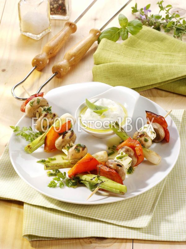 Champignon-Feta-Spieß