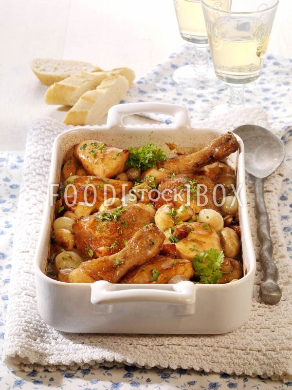Coq au vin mit Speck 1