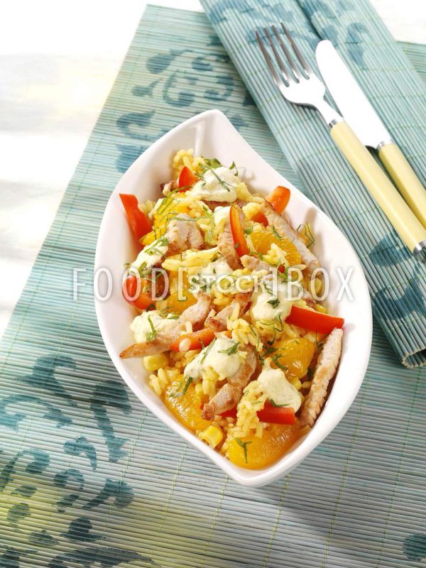 Curry-Reis-Salat mit Putev(Salzarm)