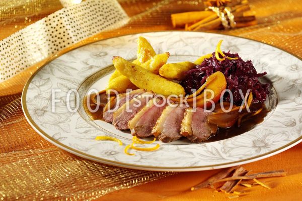 Entenbrust in Apfel-Portweinsauce