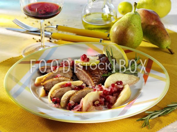 Entenbrust mit Birnenkompott