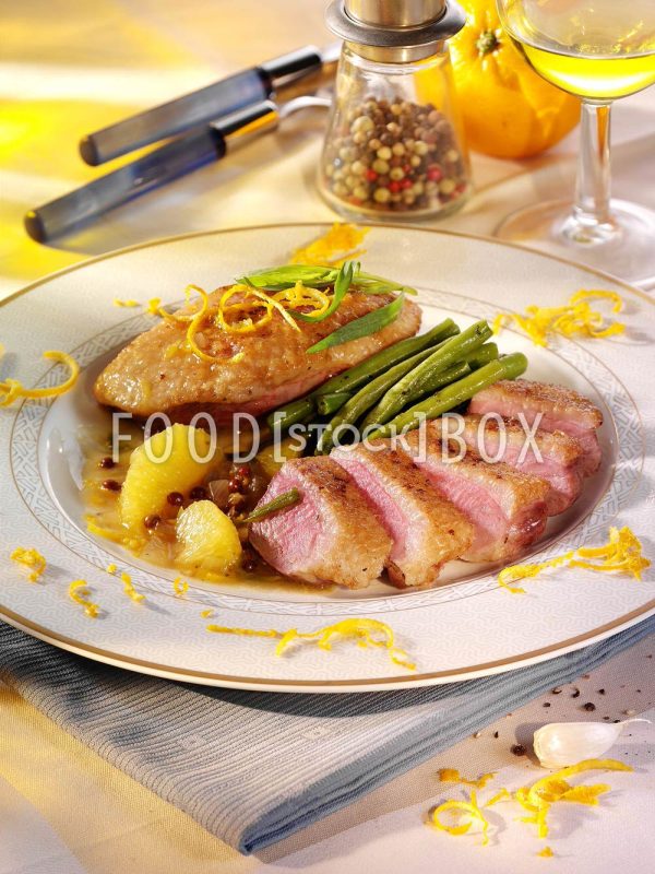 Entenbrust mit Orangensauce und Ingwer