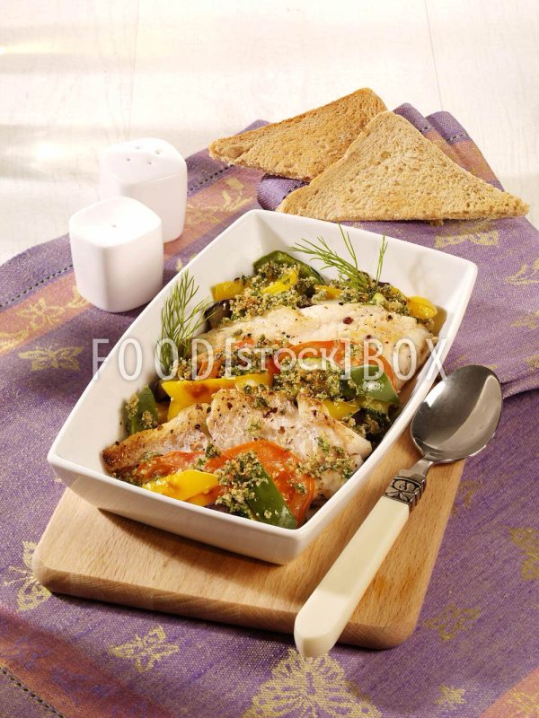 Fischfilet mit Gemüsekruste aus dem Ofen / Diabetiker