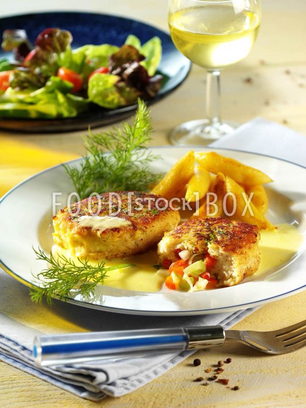 Gefüllte Fischfrikadellen