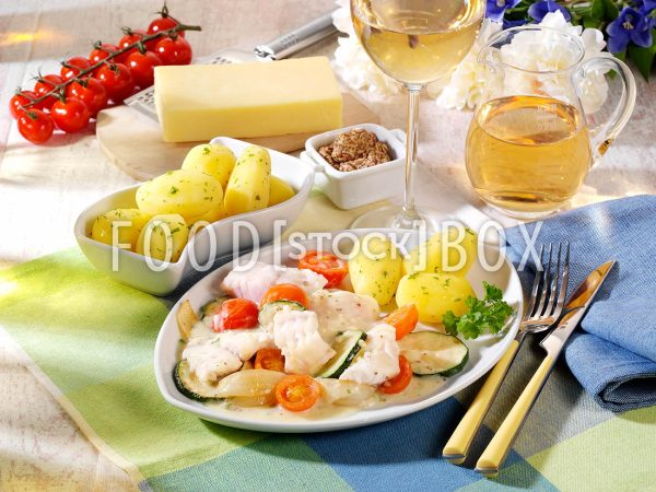 Fischragout in Käsesauce mit Senf