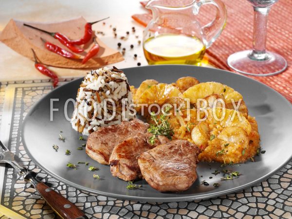 Fleisch mit Früchten