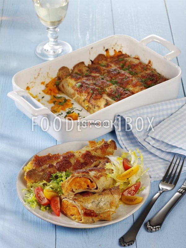 Gefüllte Kräuter-Crespelle mit Süßkartoffeln