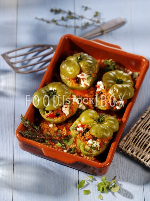 Grüne, gefüllte Tomaten