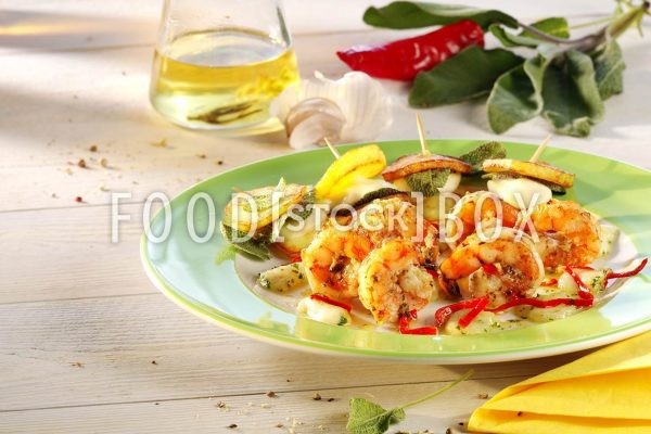Chili-Garnelen-Pfanne mit Mozzarella