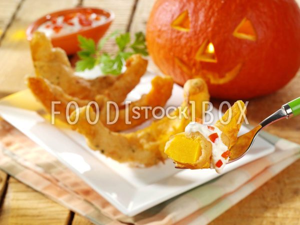 Gebackene Kürbisspalten mit Meerrettich-Creme 2