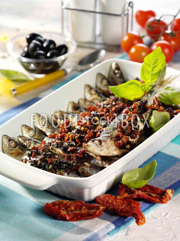 Gebackene Sardinen mit Tomaten