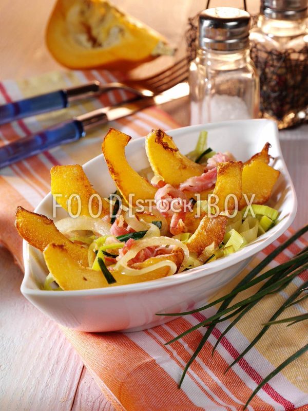 Gebratener Kürbis mit Lauch