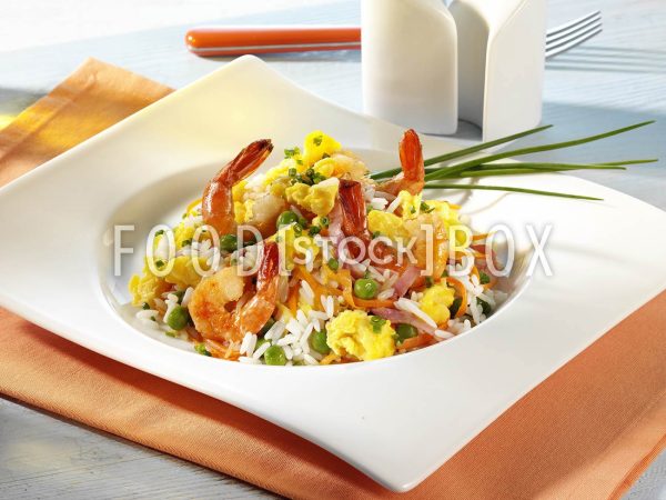Gebratener Reis mit Schinken und Ei