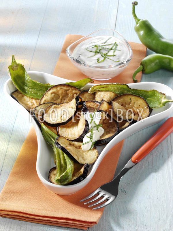 Aubergine mit Joghurt-Dip 2